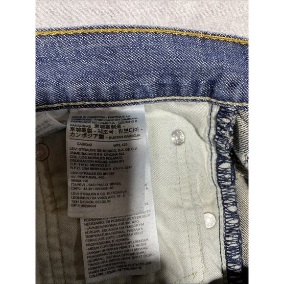 Levis 569 Jeans Mens Tag 38x30 Actual 40x28 Blue Straight Loose Baggy 90s Denim - Picture 6 of 14